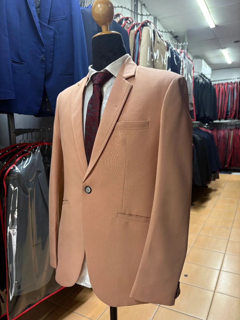 Pastel Peach Tailored Blazer