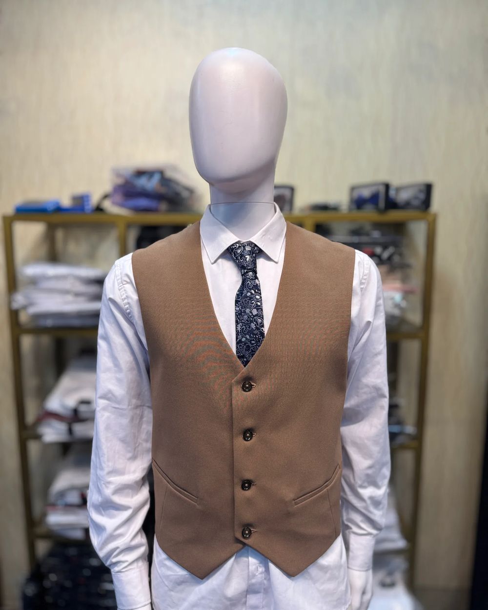 Peach Mat Waistcoat
