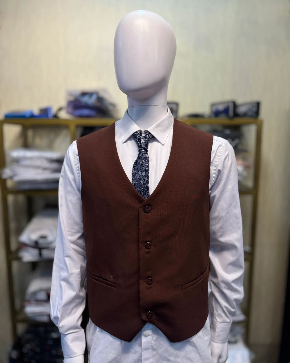 Paper Brown Mat Waistcoat