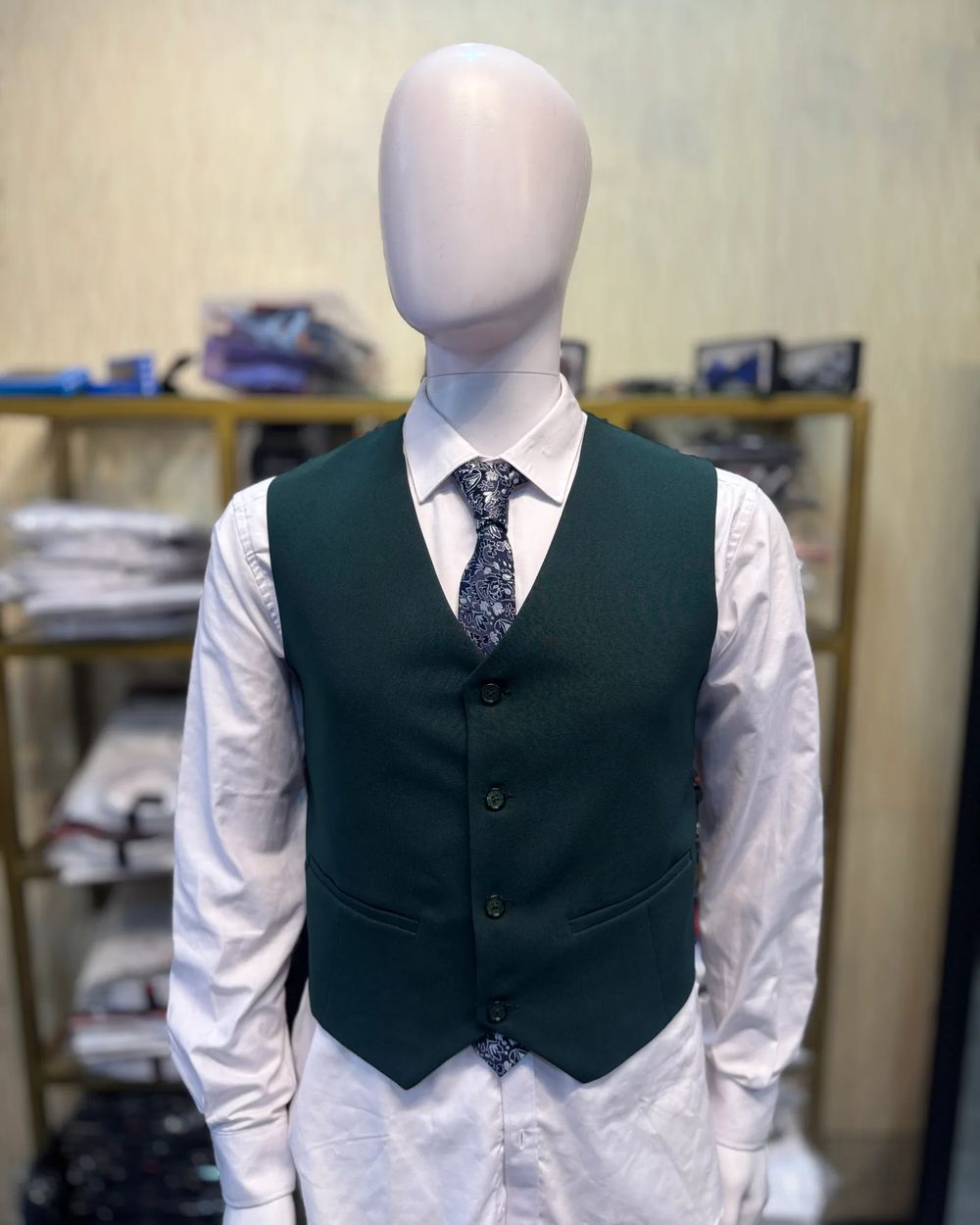 Emerald Green Mat Waistcoat