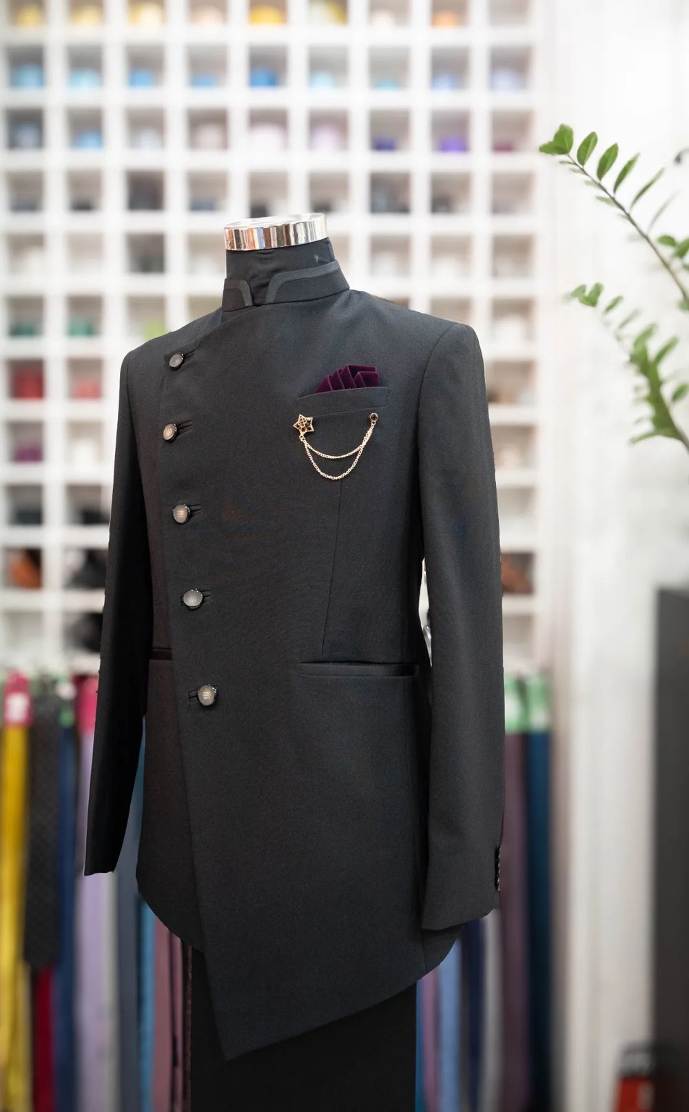 Black Matt Full Button Blazer