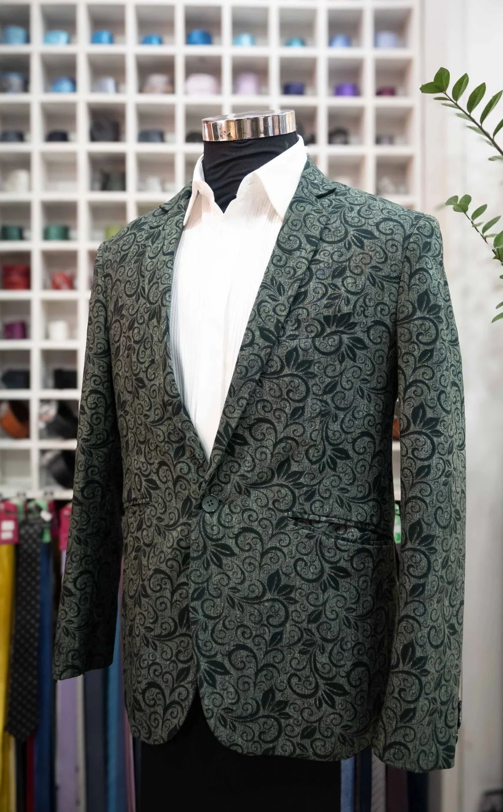 Green Printed Blazer