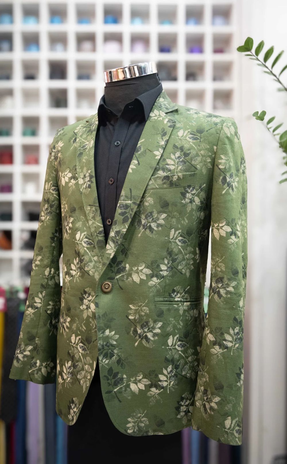 Light Green Printed Blazer