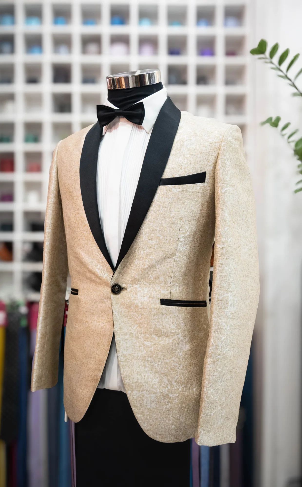 Beige Printed Blazer