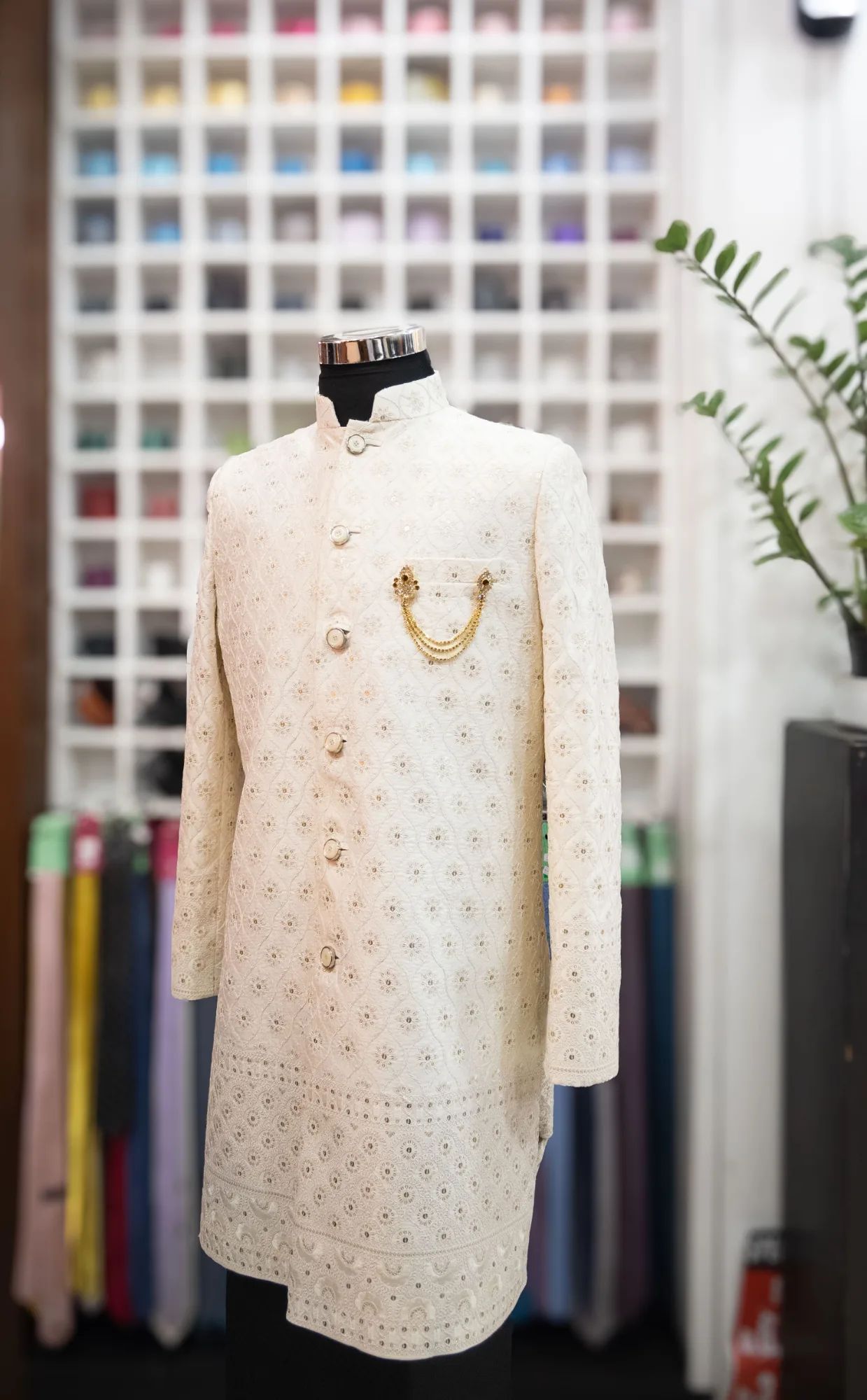 Ivory Printed Ariya Sinhala Top with Sarong