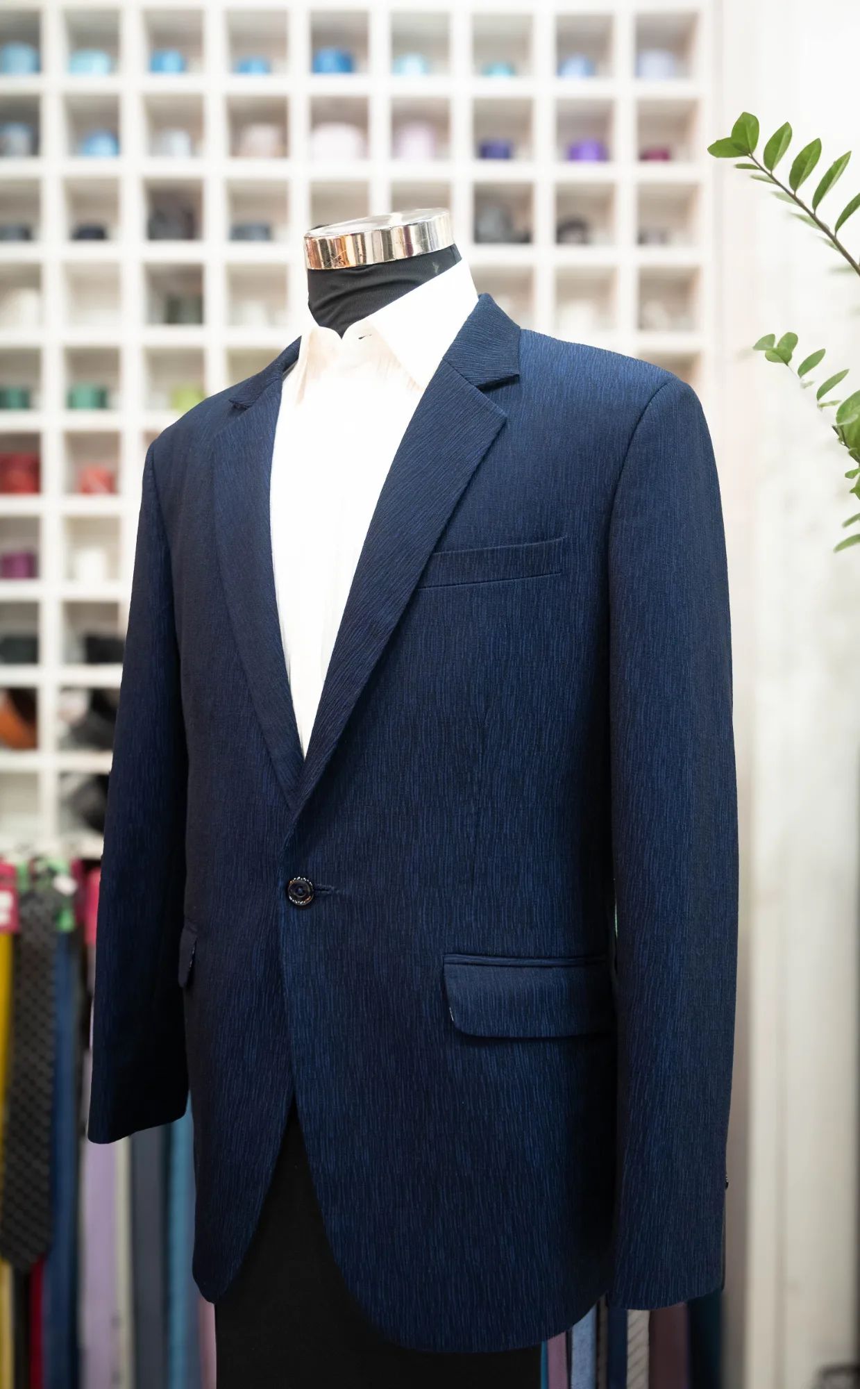 Carbon Blue Printed Blazer