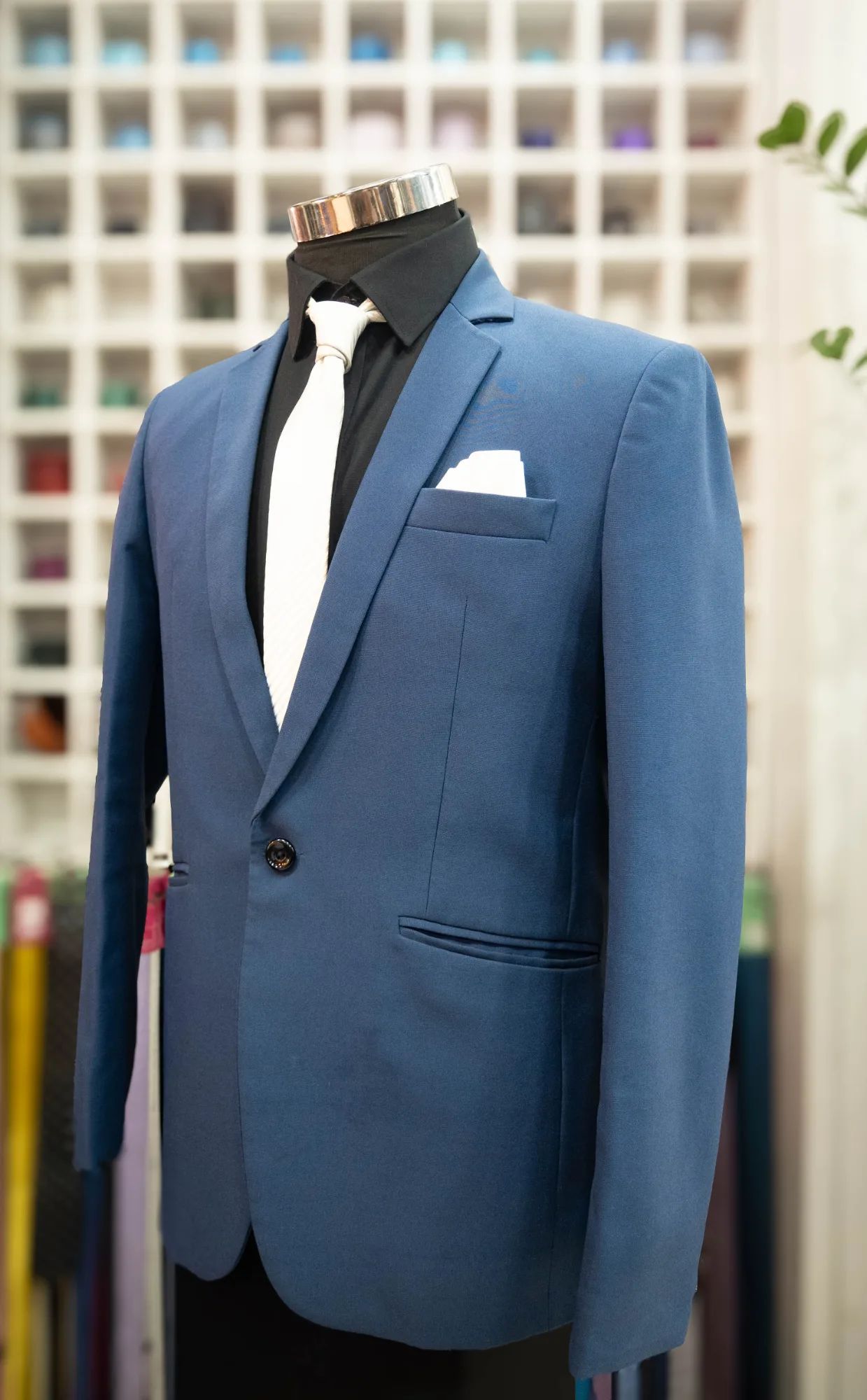 Gray Blue Matt Blazer