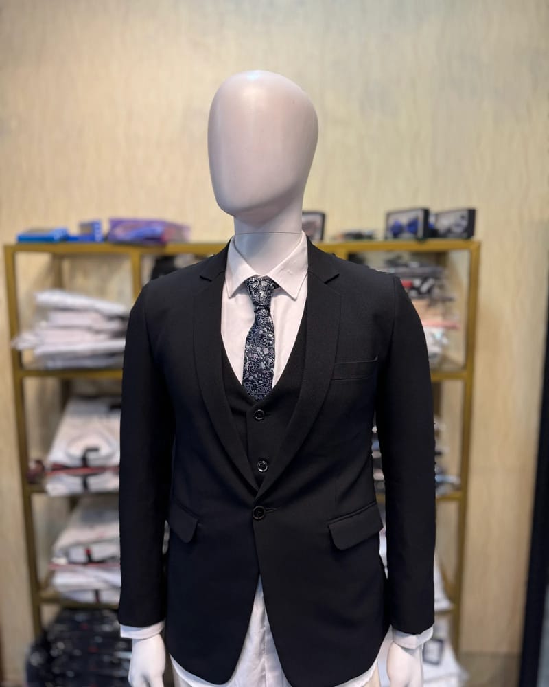 Black Mat Coat — 3pc